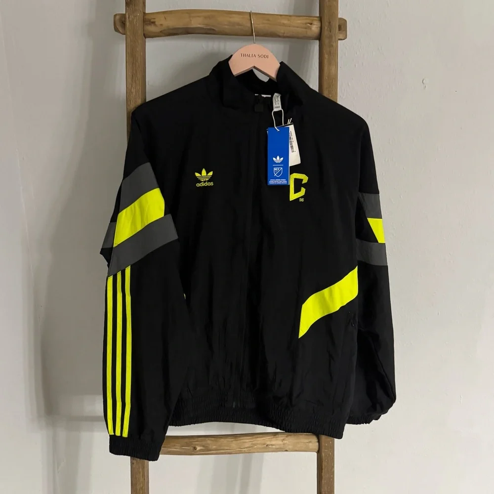 Men Adidas Originals Black Columbus Crew Soccer Full-Zip Track Jacket size Small